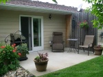Big back patio with privacy fence
